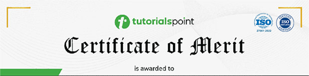 sample Tutorialspoint certificate